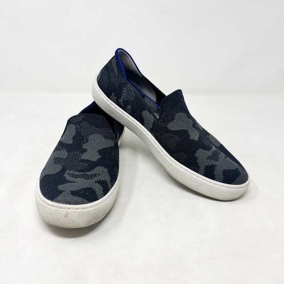 [Rothy's] Gray Camo Print The Original Slip On Sneakers Washable Size 7 - Picture 5 of 10
